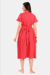 Sweet Moon Maternity Knit Cotton Mid Length Nightdress - Dark Peach — thumbnail 2